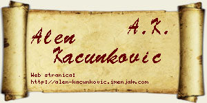 Alen Kačunković vizit kartica